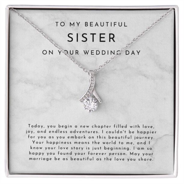 Wedding Necklace for Sister, Sister Wedding Day Gift, Sister Wedding Jewelry, Jewelry for Sister, wedding day jewelry