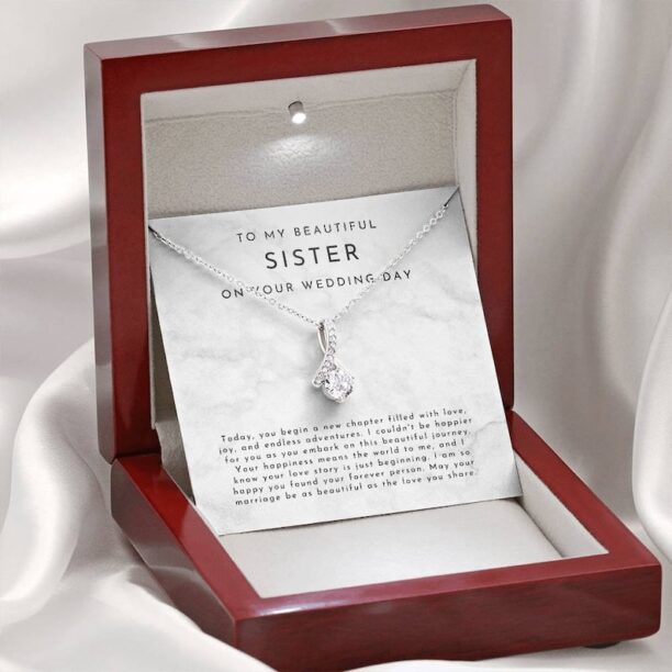 Wedding Necklace for Sister, Sister Wedding Day Gift, Sister Wedding Jewelry, Jewelry for Sister, wedding day jewelry