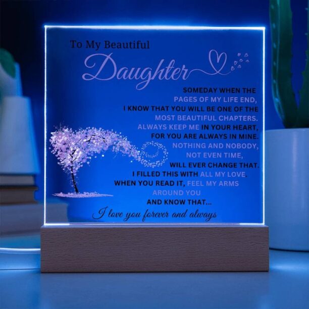 To My Daughter - Crown- Acrylic Square Plaque