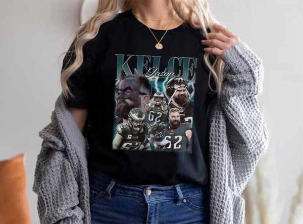 Vintage Jason Kelce shirt, Football shirt, Classic 90s Graphic Tee, Unisex, Vintage Bootleg, Gift, Retro