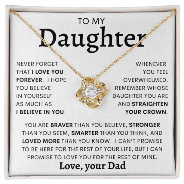 TO MY DAUGHTER from Dad Love Knot Necklace, Daughter Birthday, Gift from Dad, Dad to Daughter Gift, Daughter Father Gift