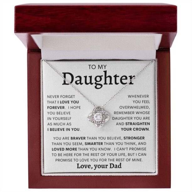 TO MY DAUGHTER from Dad Love Knot Necklace, Daughter Birthday, Gift from Dad, Dad to Daughter Gift, Daughter Father Gift