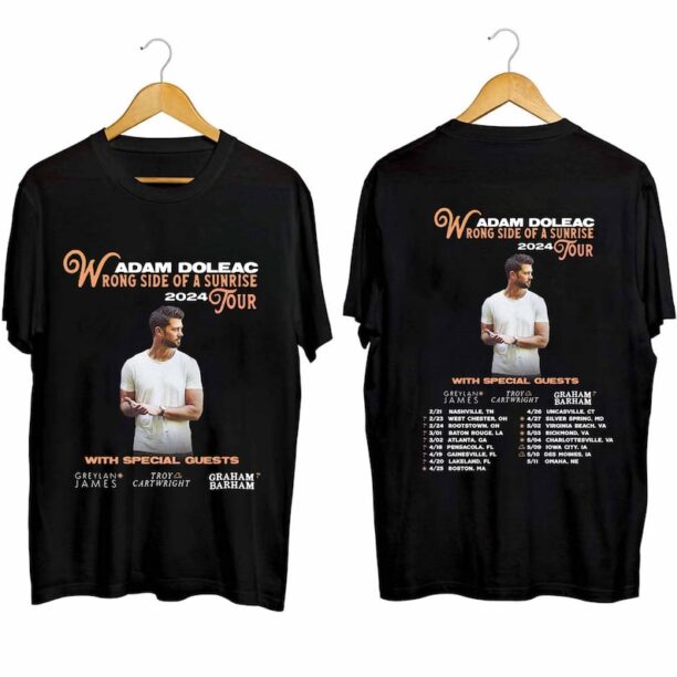 Adam Doleac The Wrong Side of a Sunrise Tour 2024 Shirt, Adam Doleac Fan Shirt, Adam Doleac 2024 Concert Shirt