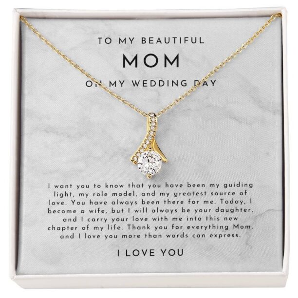 Mother Of The Bride Necklace, To My Mom On My Wedding Day Gift, Gift For Mom From Bride, Mother Of The Bride Gift