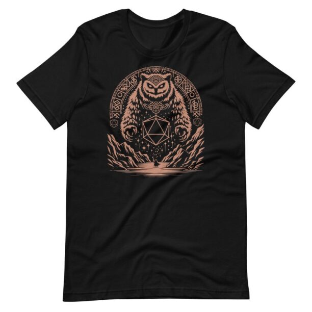 Fantasy Forest Bearowl T-Shirt: Mythical Creature Design, Tabletop RPG Gaming Apparel, Unique Gift for Gamers, Soft