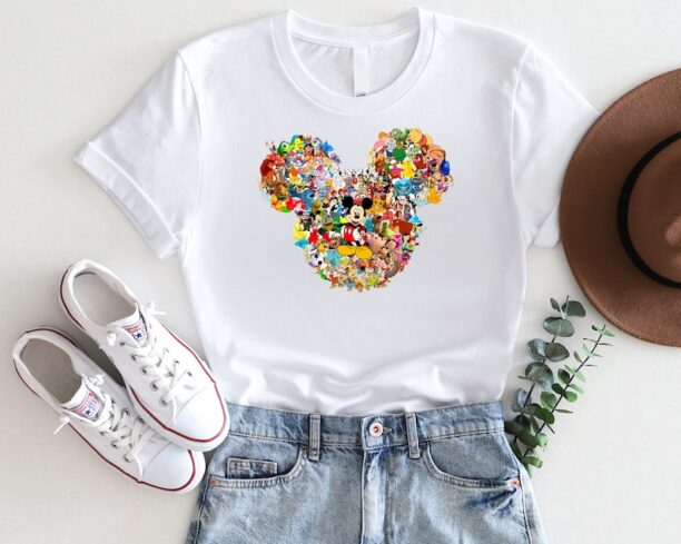 All Disney Characters Inside Mickey Head T-Shirt, Mickey Mouse Shirt, Disney Fan Gift Shirt, Disneyland Trip Shirt