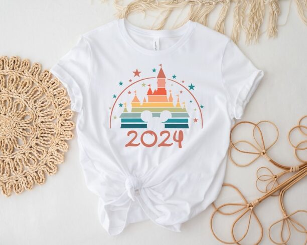 Retro Disney Castle Shirt, Mickey Epcot Shirt, Disney 2024 T-Shirt, Disneyland Shirt, Walt Disney World Shirt