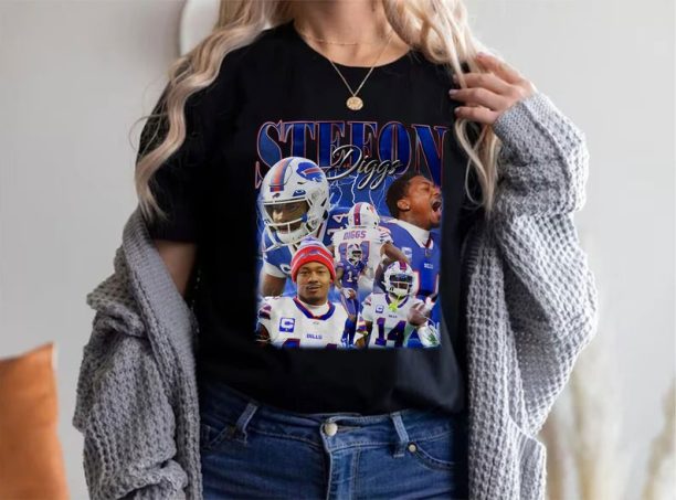 Vintage Stefon Diggs shirt, Football shirt, Classic 90s Graphic Tee, Unisex, Vintage Bootleg, Gift, Retro