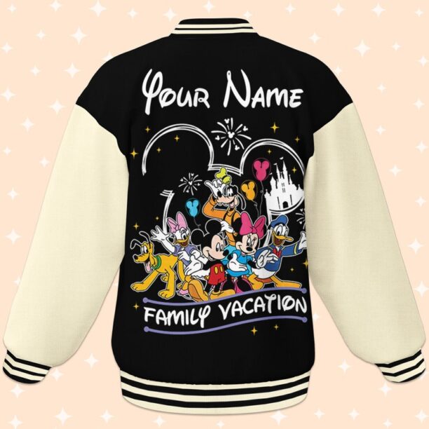 Custom Disney Trip Vacation Varsity Jacket, Adult Varsity Jacket, Personalized Disney Jacket, Baseball Team Outfit