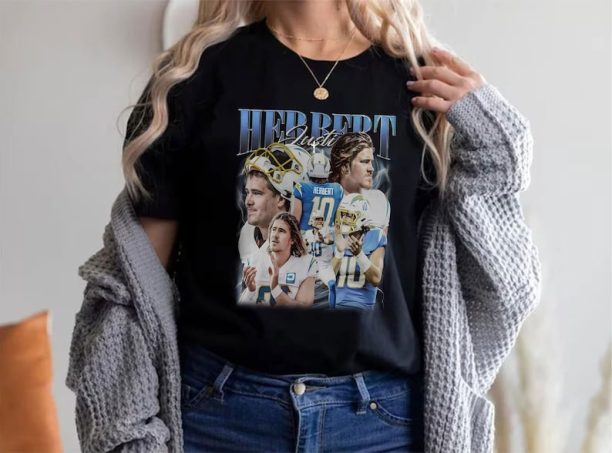 Vintage Justin Herbert Shirt, Los Angeles Football Shirt, Justin Herbert, Justin Herbert Tshirt