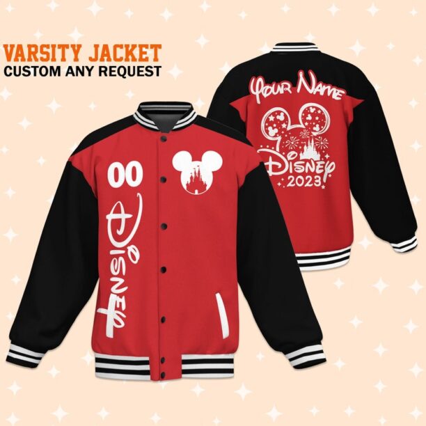 Custom Mickey Disney Varsity Jacket, Adult Varsity Jacket, Personalized Disney Jacket, Baseball Team Outfit