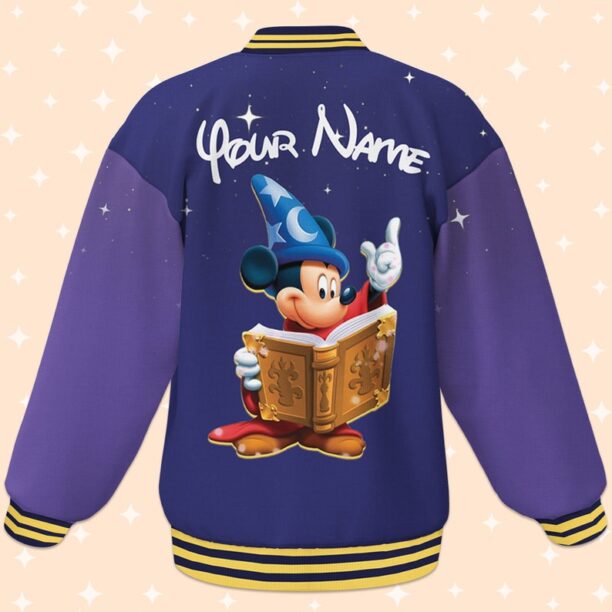 Custom Mickey Fantasia Varsity Jacket, Adult Varsity Jacket, Personalized Disney Jacket, Baseball Team Outfit