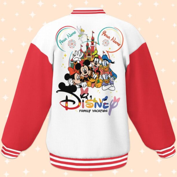 Custom Disney Family Vacation Mickey Varsity Jacket, Adult Varsity Jacket, Personalized Jacket, Baseball Team Outfit