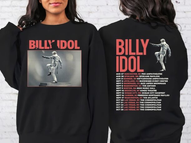 Billy Idol 2023 Live Tour Shirt, Billy Idol Fan Shirt, Billy Idol 2023 Concert Shirt, Sweatshirt, Hoodie all size, Color