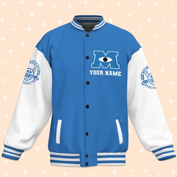 Personalize Monster University Sully Head Varsity Jacket, Adult Varsity Jacket, Baseball Team Outfit