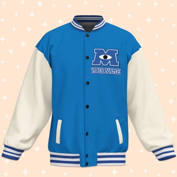 Custom Monster University Uniform Varsity Jacket, Baseball Outfit, Personalized Disney Jacket, Baseball Team Outfit