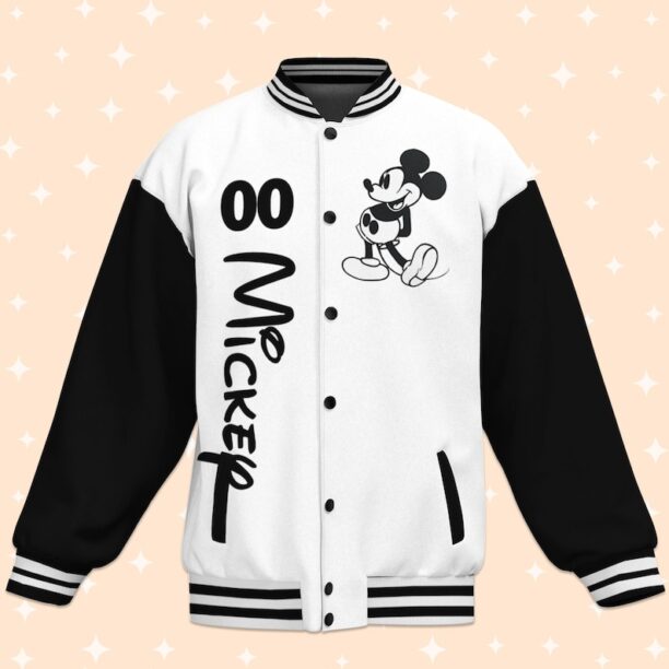 Custom Mickey Classic Varsity Jacket, Adult Varsity Jacket, Personalized Disney Jacket, Baseball Team Outfit