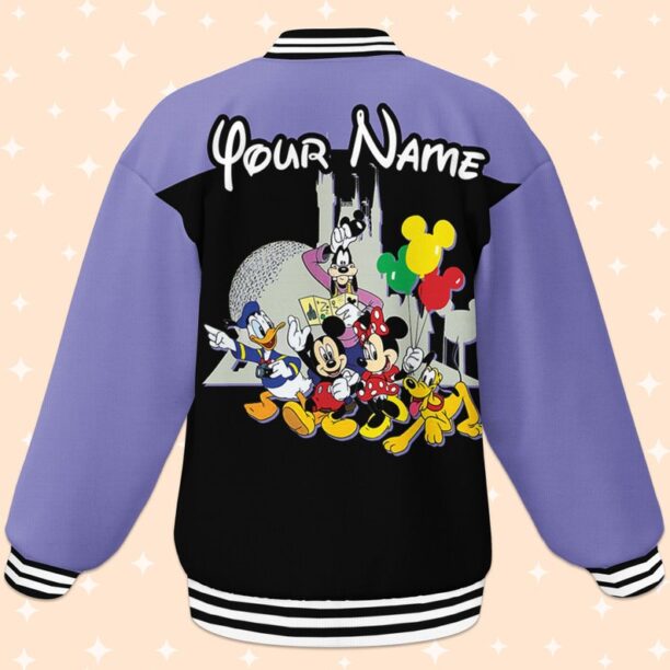 Custom Disney Trip Purple Varsity Jacket, Adult Varsity Jacket, Personalized Disney Jacket, Baseball Team Outfit