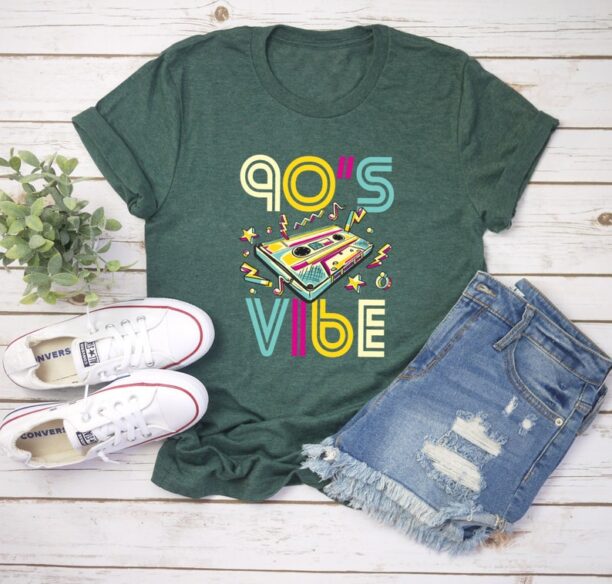 90's Cassette Vibe T-Shirt, Retro Vintage 90's Clothing, 90's Party Costume, 90s Birthday Present Gift