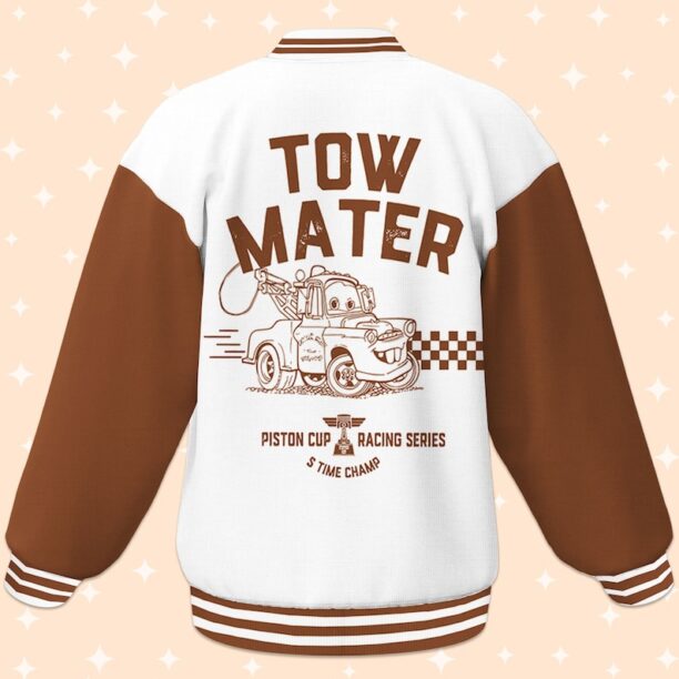 Personalize Cars Tow Mater Piston Cup, Unisex Baseball Outfit, Cars Movie Varsity, Cars Family Jacket