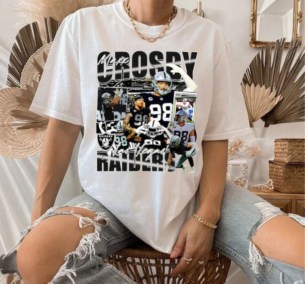 Vintage 90s Graphic Style Maxx Crosby T-Shirt - Maxx Crosby T-Shirt - Retro American Football Oversized T-Shirt Football