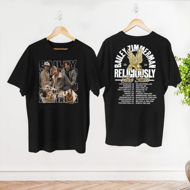 Bailey Zimmerman Concert T-Shirt, Bailey Zimmerman Religiously World Tour 2024 Shirt, Bailey Zimmerman Fan Shirt