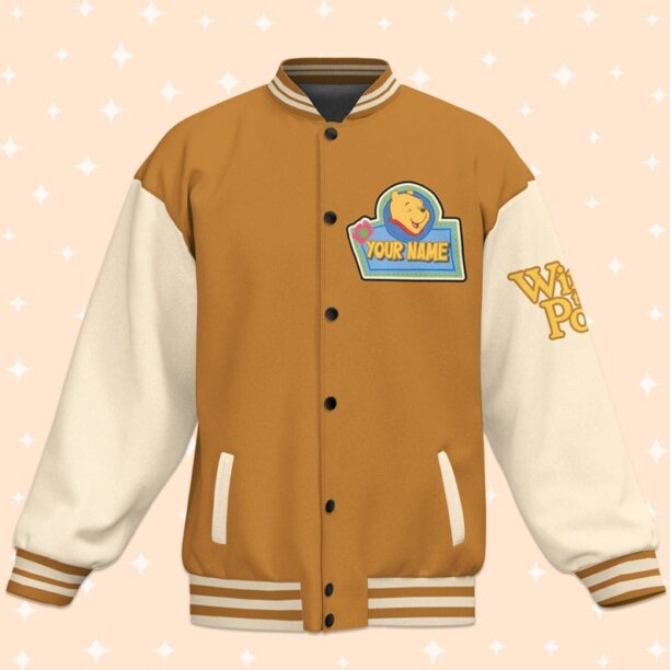 Personalize Winnie The Pooh Happy Life, Disney Varsity Jacket, Adult Varsity Jacket, Uniform Varsity, Gift for Boyfriend