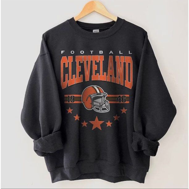 Cleveland Football Sweatshirt, Vintage Style Cleveland Football Crewneck, America Football Sweatshirt