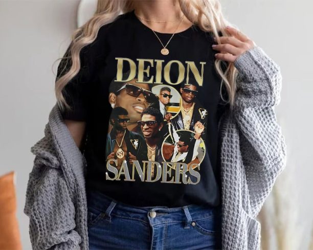 Vintage 90s Graphic Style Deion Sanders T-Shirt - Coach Prime T-Shirt - Retro American Football Oversized T-Shirt