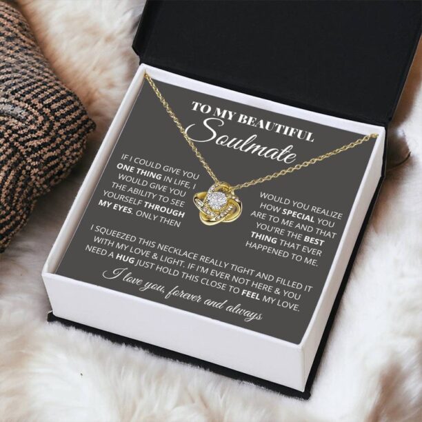 To My Beautiful Soulmate Necklace, Gift for Girlfriend Wife, Anniversary Gift Christmas Gift for Her