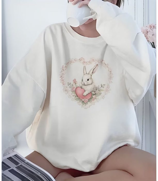 Bunny Sweatshirt Coquette Sweatshirt Trendy Crewneck Aesthetic Sweatshirt Cute Sweatshirt Gift For Her Comfort Colors