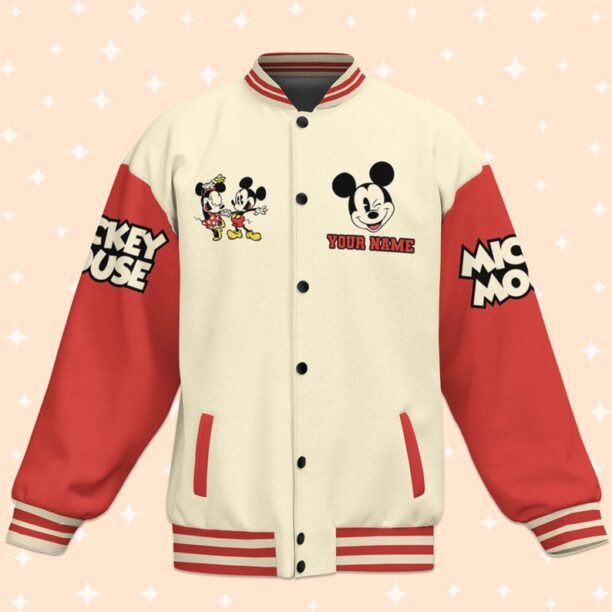 Personalize Mickey And Friends Funny Life Style Varsity Jacket, Matching Baseball Outfit, Adult Varsity Jacket