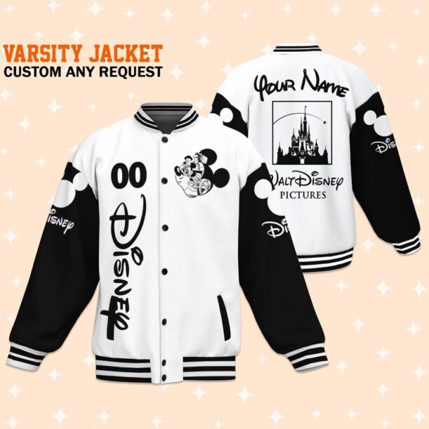 Custom Disney Classic Varsity Jacket, Adult Varsity Jacket, Personalized Disney Jacket, Baseball Team Outfit