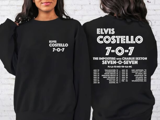 Elvis Costello & The Imposters with Charlie Sexton 707 Tour 2024 Shirt, Elvis Costello Fan Shirt, Sweatshirt