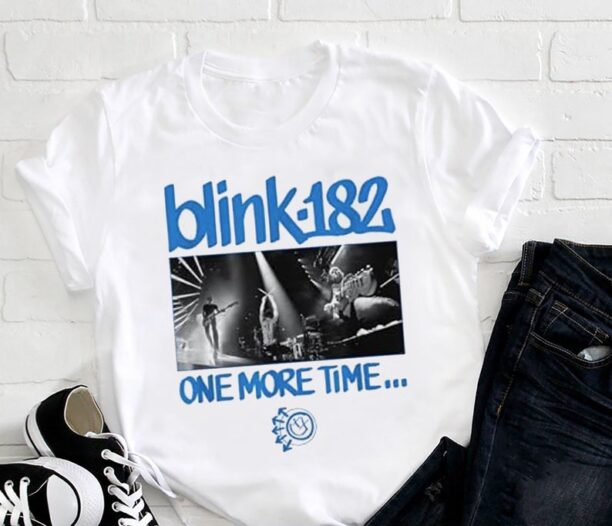 Blink Smile 182 Graphic T-shirt, Blink-182 Band 2024 World Tour Shirt, Blink One More Time Tour, Blink 182 Merch