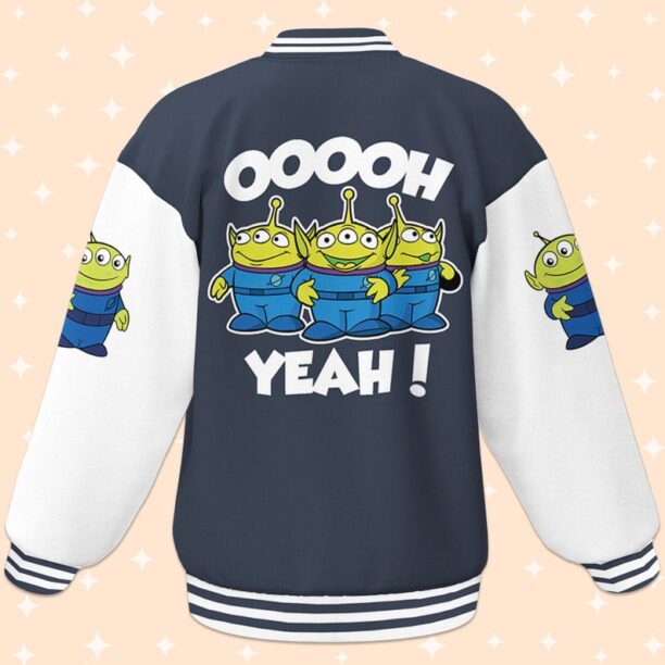 Personalize Toy Story Aliens OOOOH Yeah Varsity Jacket, Adult Varsity Jacket, Baseball Team Outfit