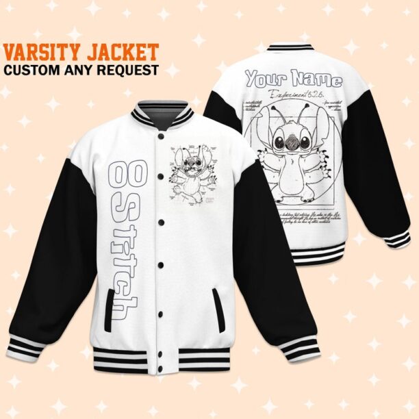 Custom Stitch Exp 626 Varsity Jacket, Adult Varsity Jacket, Personalized Disney Jacket, Baseball Team Outfit