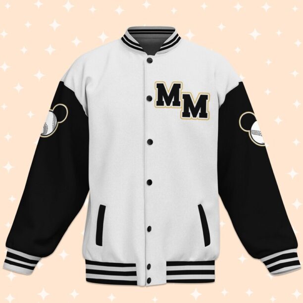 Personalize Disney Mickey Black Grey, Unisex Baseball Outfit, Cars Movie Varsity, Cars Family Jacket, Disneyworld Jacket