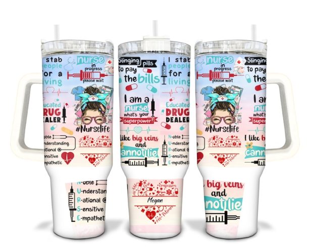 Nurse Sublimated 40oz Quencher Tumbler