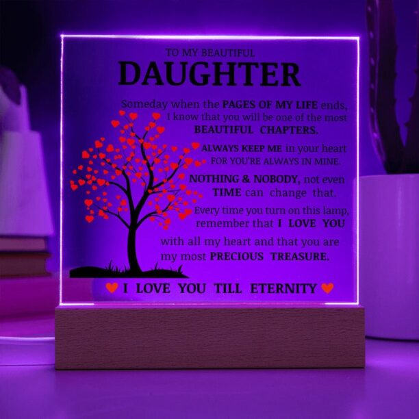 Daughter Keepsake - Lamp of Love, Unique Birthday Gift for Daughter, Daughter's Christmas Gift