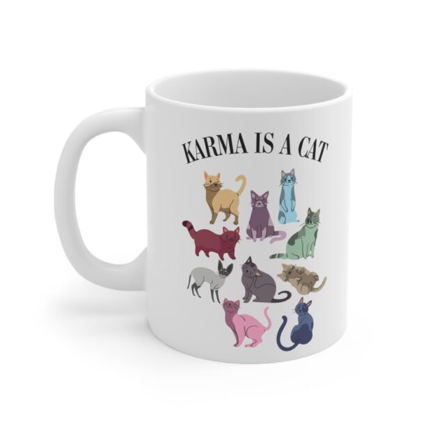 Karma is a Cat Mug, Cute Cat Music Albums Mug, TS Music Album Inspired Mug, Concert Fan Gift, Gift For Her