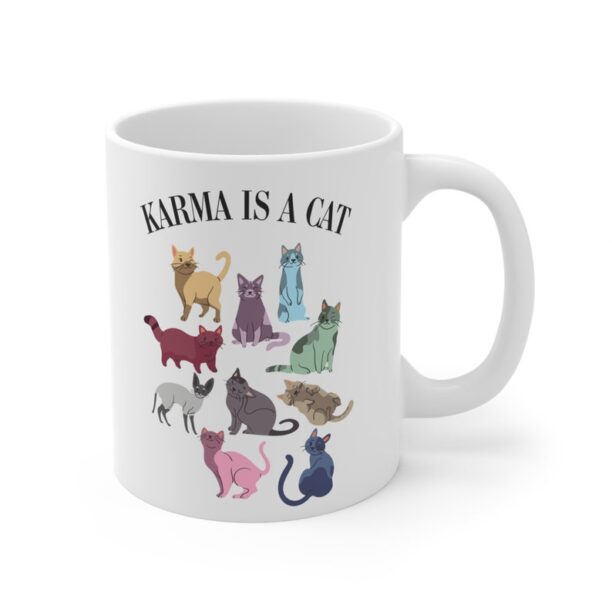 Karma is a Cat Mug, Cute Cat Music Albums Mug, TS Music Album Inspired Mug, Concert Fan Gift, Gift For Her