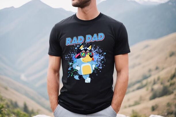 Rad Dad Bluey Shirt | Retro Bandit Heeler Shirt | Father's Day T-Shirt | Dad Bluey Shirt | Dad Shirt | Bluey Kids Tee