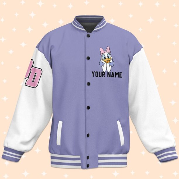 Personalize Disney Vintage Daisy Duck, For disney fan, Custom Disney Jacket, Matching Baseball Team Outfit