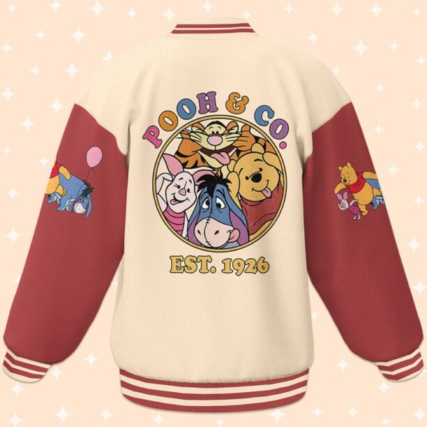 Personalize Winnie The Pooh And Co, Disney Varsity Jacket, Adult Varsity Jacket, Uniform Varsity, Gift for Boyfriend