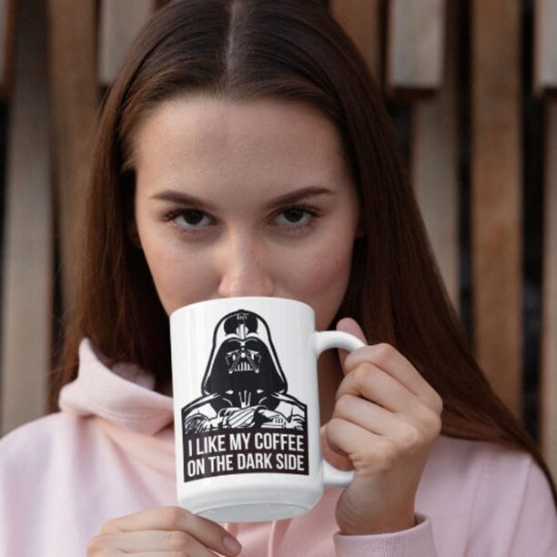 Personalized I Like My Coffee On The Dark Side Vader Inspired, Funny Coffee Mug, Office Tea Cup, Funny Mug, Coffee Mug