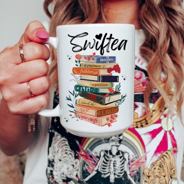 Swiftea Mug Taylor Swiftie Merch Taylors Version Music Albums as Books Trendy Mug Swiftie Gift Taylor Albums Birthday