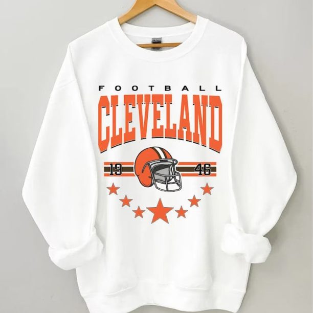 Cleveland Football Sweatshirt, Vintage Style Cleveland Football Crewneck, America Football Sweatshirt