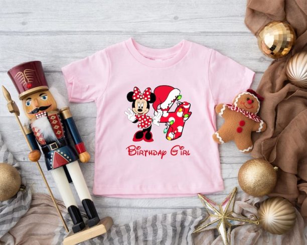 Birthday Girl Shirt, Toddler Christmas, Minnie Mouse, Kids Christmas Gift, Custom Shirt, Birthday Gift, Disney Christmas