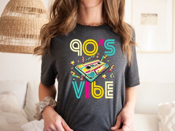 90's Cassette Vibe T-Shirt, Retro Vintage 90's Clothing, 90's Party Costume, 90s Birthday Present Gift